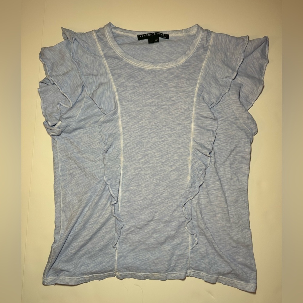 Veronica beard light purple ruffle top size L